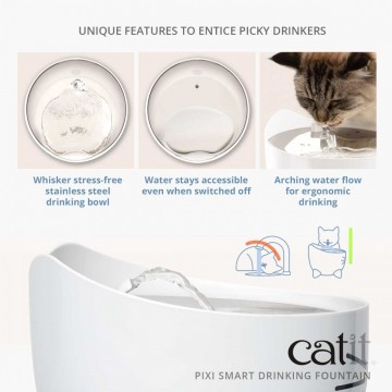 Catit Water Drinking Fountain Pixi Stainless Steel 2L